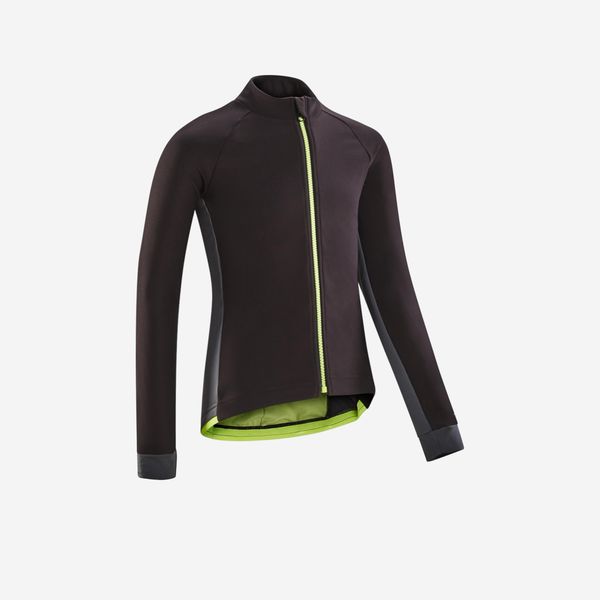 Btwin Kids' Cycling Jacket 500 - Black &amp; Yellow