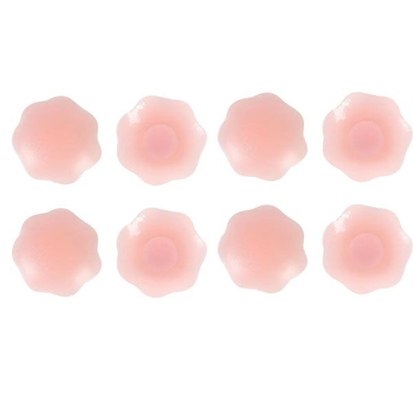 8-Pack Reusable Silicone Bust Covers - Invisible, Adhesive for Dresses and Tops