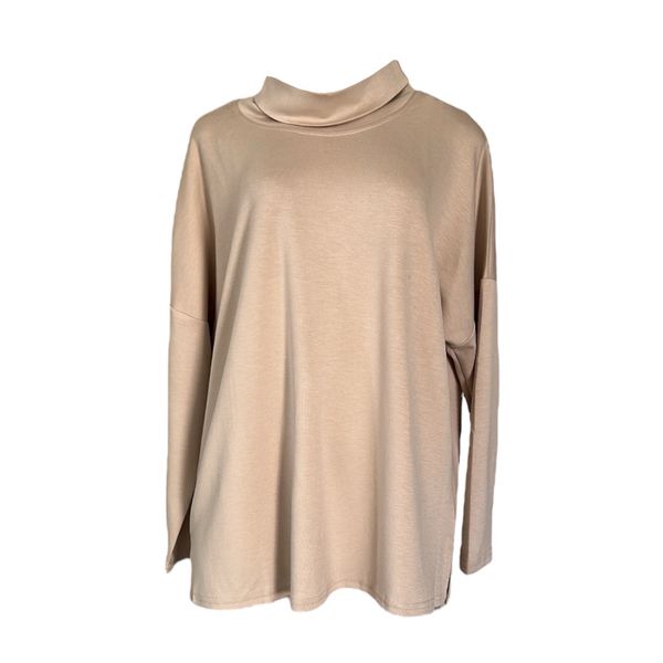 Ladies Beige Polo Neck Top