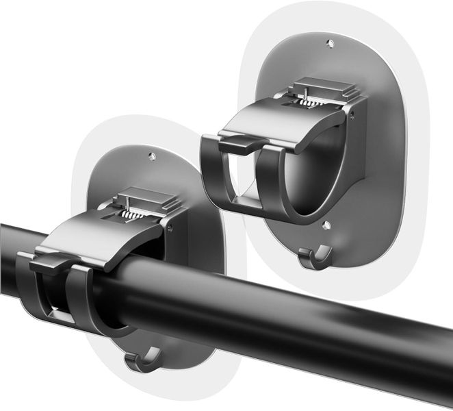 2 Pack No Drill Curtain Rod Brackets Self Adhesive Curtain Rod Holder