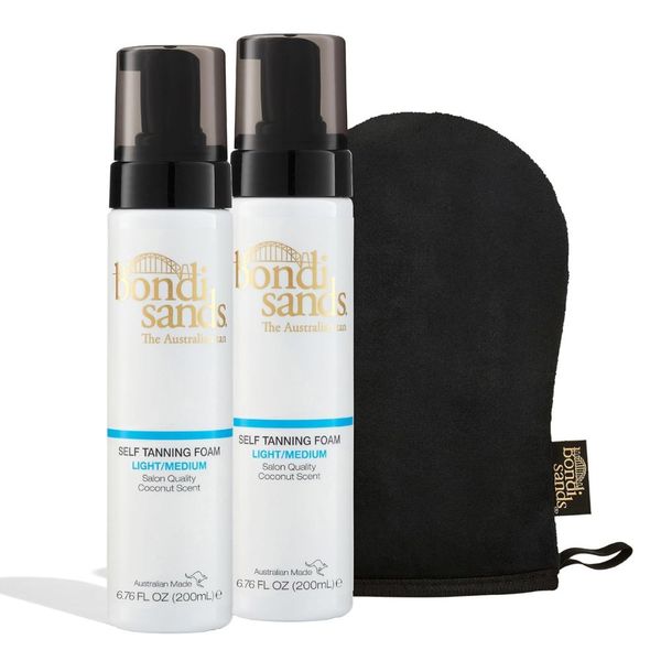 Bondi Sands Ligt/Med Self Tanning Foam Kit (2 x Tanning Foams + 1 Mitt)