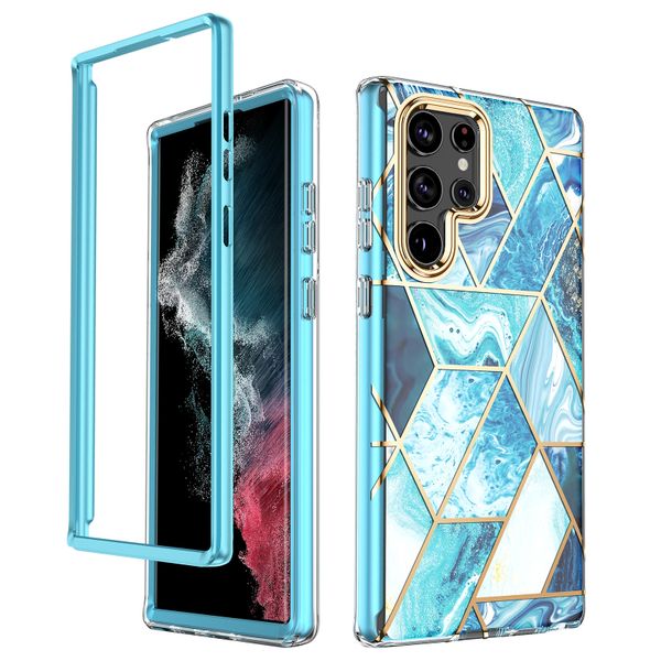 Galaxy S22 Ultra Phone Case with Built - in Screen Protector, Shockproof TPU+PC Full Body Cover