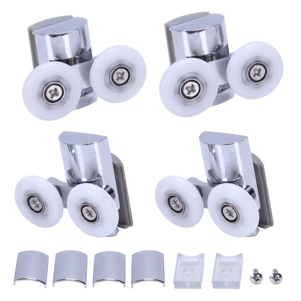 4 Pcs Heavy Duty Shower Door Rollers Top &amp; Bottom Rollers Wheels Zinc Alloy