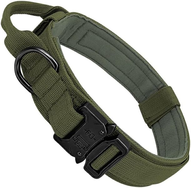 Tactical Dog Collar Adjustable with Control Handle and Heavy Metal Buckle