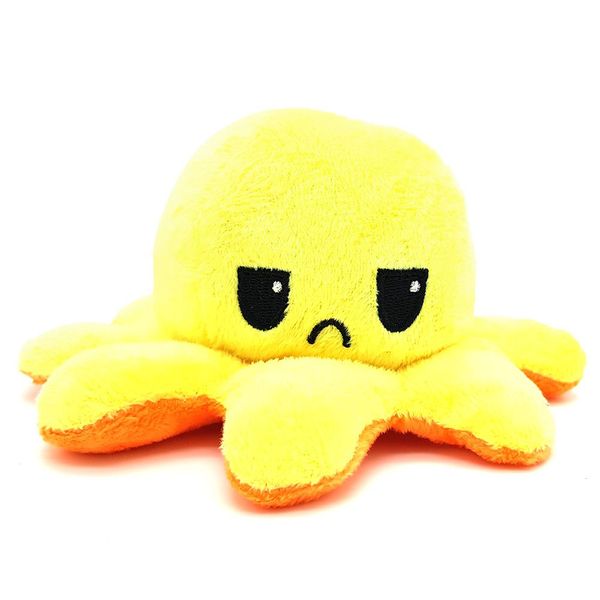 purpleX Happy Sad Octopus - Mini Mood Octopus - Yellow &amp; Orange