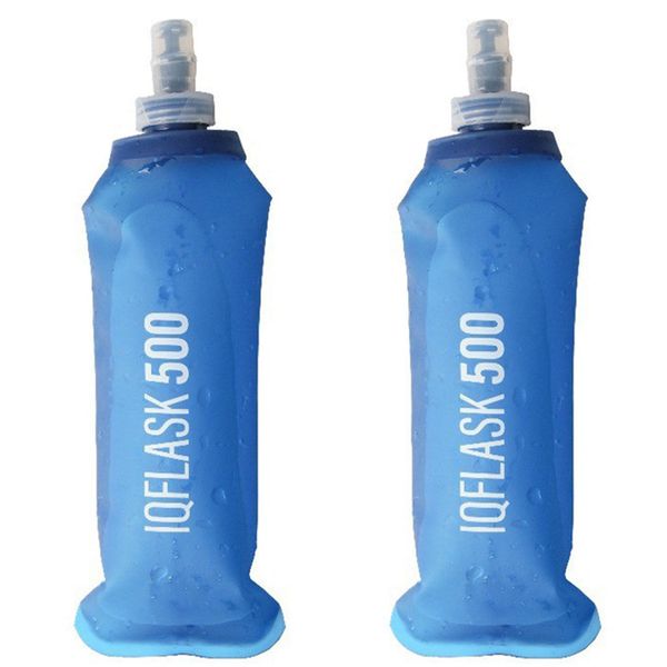 2-piece Premium Soft Flask Collapsible For Outdoor Water Bottle 500ml