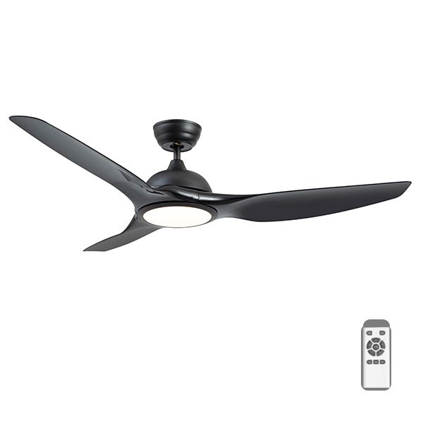 The Lighting Warehouse - Fan Mistral 3 Blade Black 20w LED