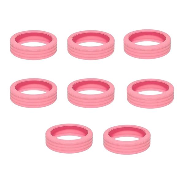 Silicone Luggage Wheel Protective Covers - Pink - 8 Piece