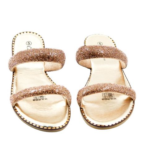 Double strap hot sale rhinestone sandals