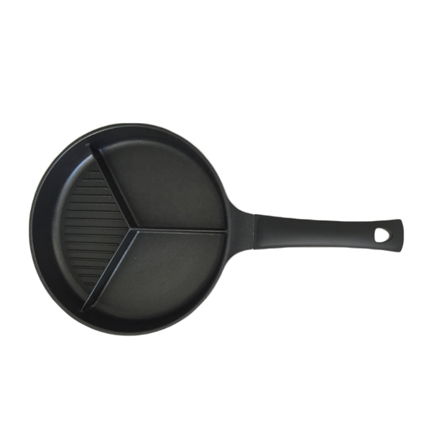 Multi-Function Divided Frying Pan Nonstick - 3 Section Meal Skillet - 28cm