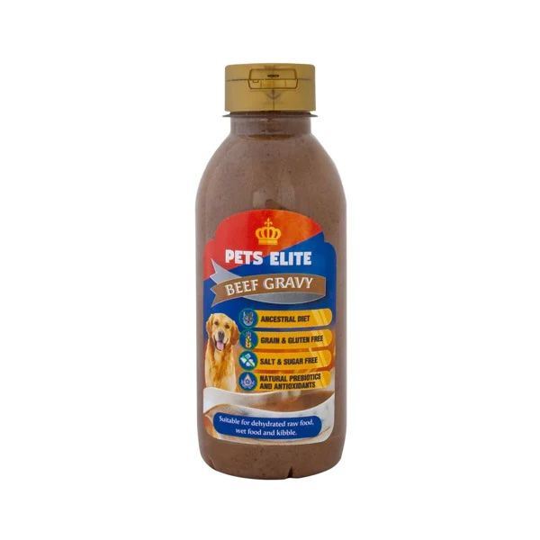 Pets Elite Beef Gravy Meal Topper (500ml) - Delicious Beef Gravy for Dogs