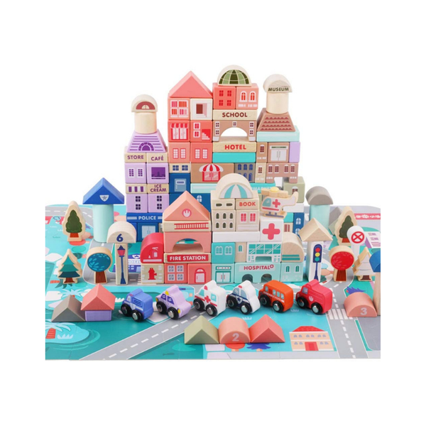 Modern City Building Blocks Set - 115 Pieces