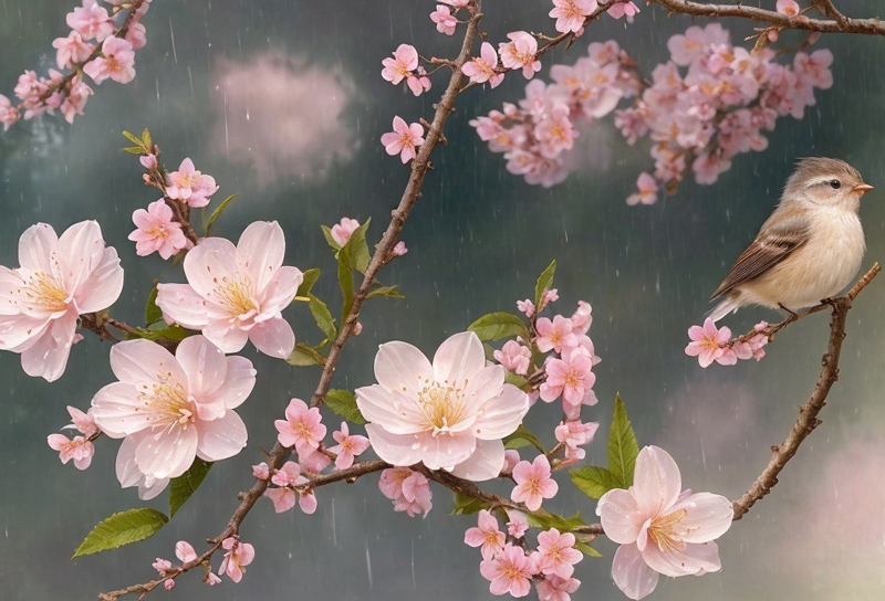 Canvas Wall Art Home Decor - Chirp Chirp Blossom