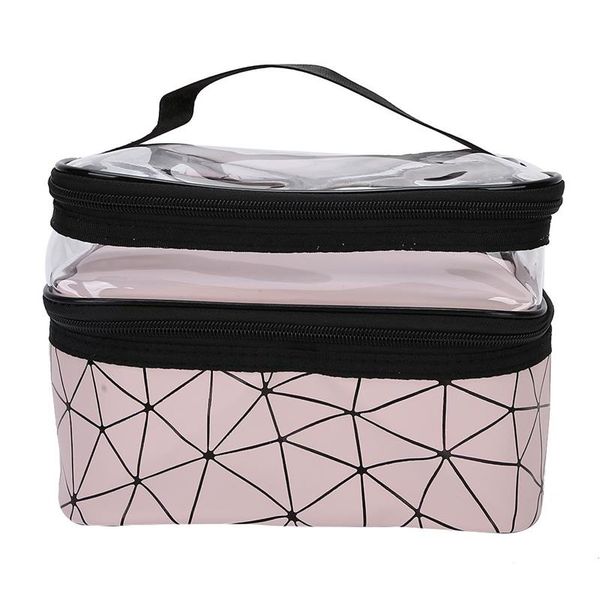 Large-Capacity Female Portable Cosmetic Storage Bag Pink