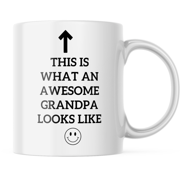 Ceramic Awesome Grandpa looks like Mug - White - 11 OZ