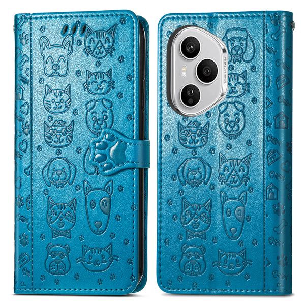 Cat and Dog Leather Flip Case Compatible With Honor 200 Lite Cover