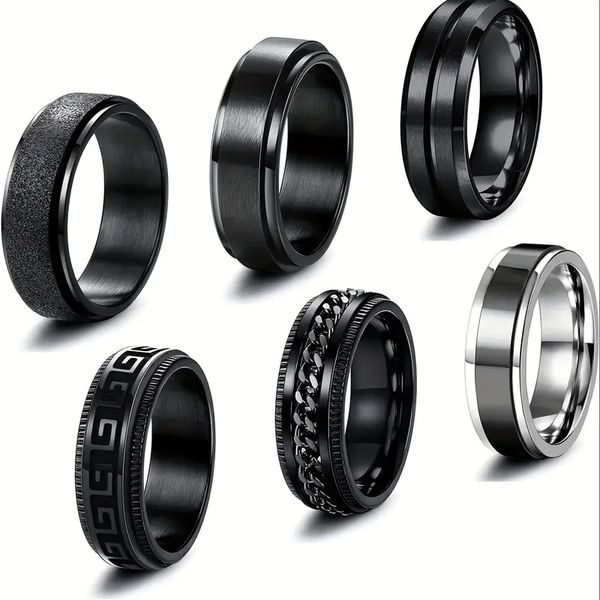 Stainless Steel Rings Variety Set - 6-Piece