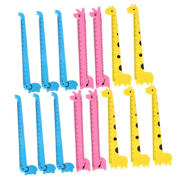30pcs Multi-Function Plastic Rulers Cartoon Student Ruler Giraffe Toys