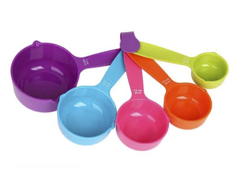 5-Piece Rainbow Nested Measuring Cups and Coffee Scoop Set