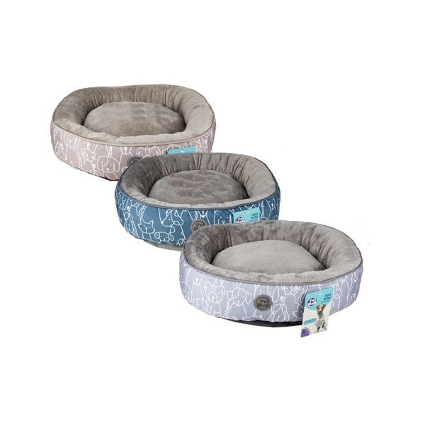 Pet Mall Round Fleece Pattern Pet Bed 50cm (Small) Set of 3