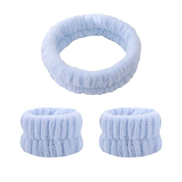 Soft Spa Headband and Wristband Set