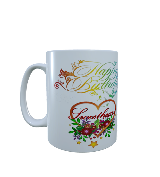 Happy Birthday Sweetheart - Aesthetic - Coffee Mug