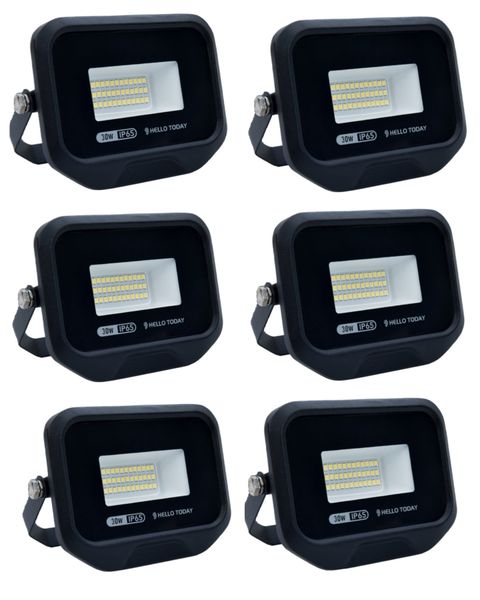 6 Pack 30W LED Flood Light Outdoor IP65 Waterproof