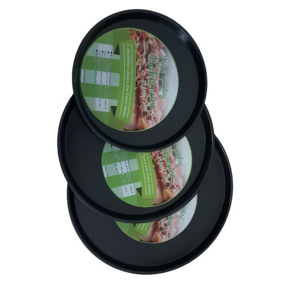 3 Piece Pizza Pan Baking Tray Set - 25cm, 30cm &amp; 35cm