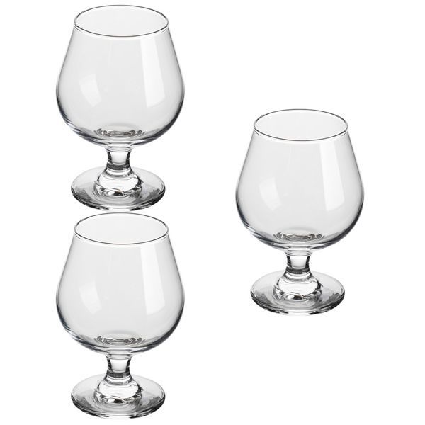3 Pack - 340ml European-Style Crystal Brandy &amp; Wine Glass - Transparent