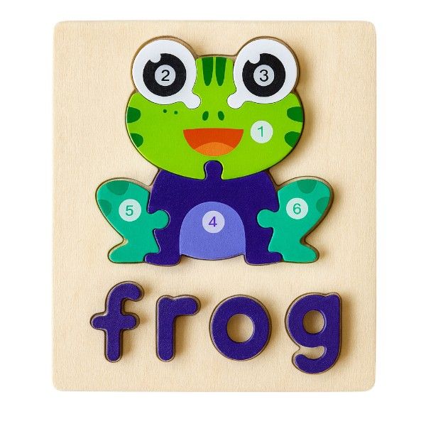 English Word Frog Snap Vowel Puzzle - Multicolour