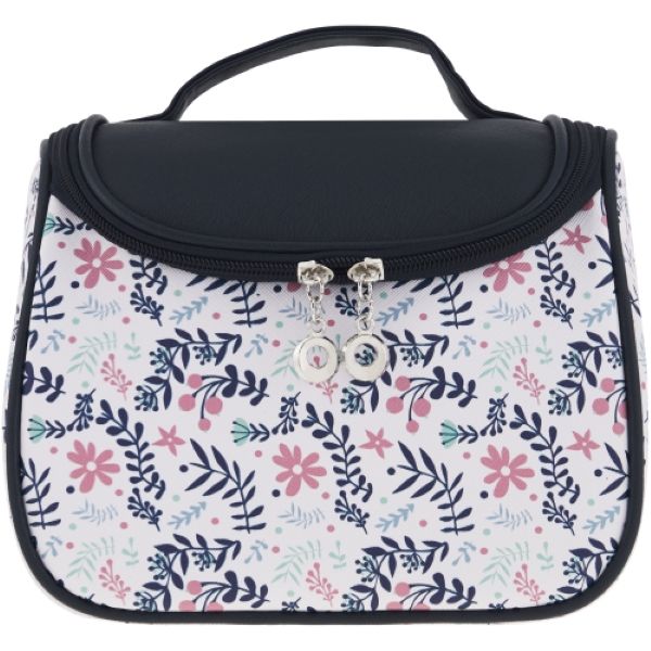 Floral Toiletry Bag With Handle Navy