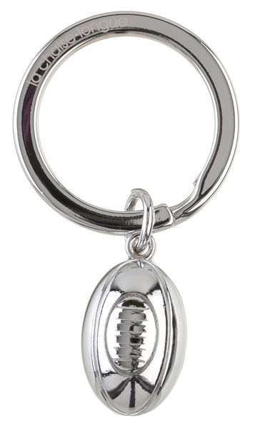 Metal Rugby Ball Keyring