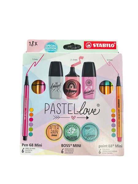 Stabilo Pastel Love Special Edition Mini Pen and Highlighter Combo 18's