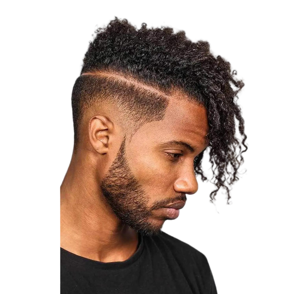 Kinky Curly Men's Toupee Hair Mono Lace PU Base Hairpiece Replacement Wig
