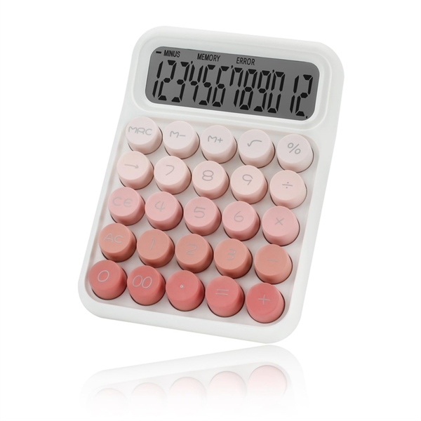 Desktop Mechanical Calculator, Cute Big Buttons Calculators,Pink