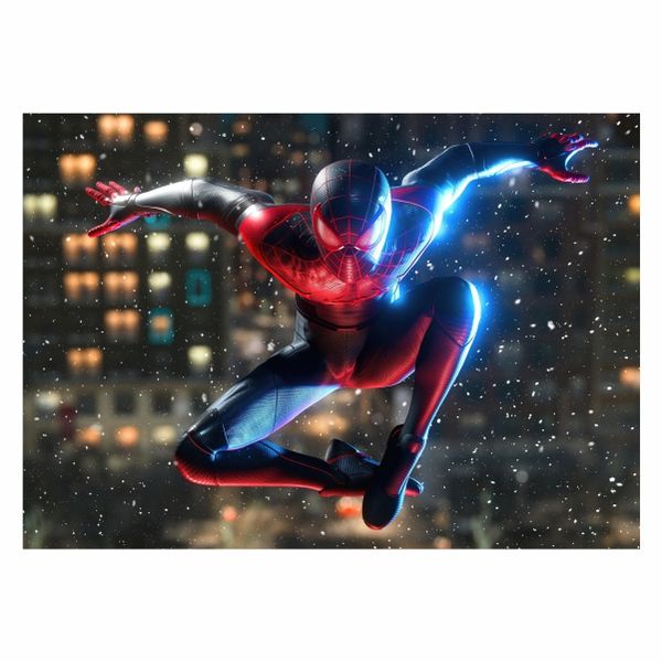 Spiderman Miles Morales Black Suit - A1 Poster