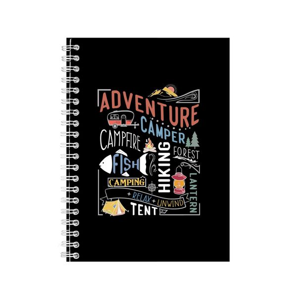 Tent A5 Notebook Spiral and Lined Outdoor Camping Graphic Notepad Gift 165