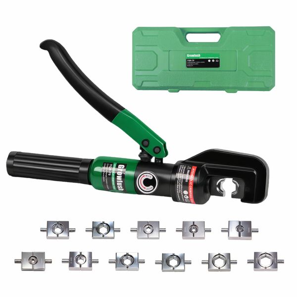 Hydraulic Cable Crimper with 12AWG to 4/0AWG Wire Terminal