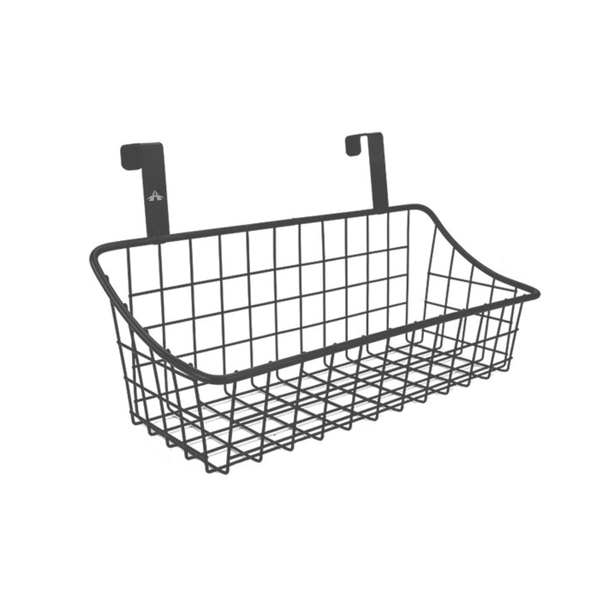 ALANES Basket with Hook Grid Storage Basket Over the Cabinet Door-Black
