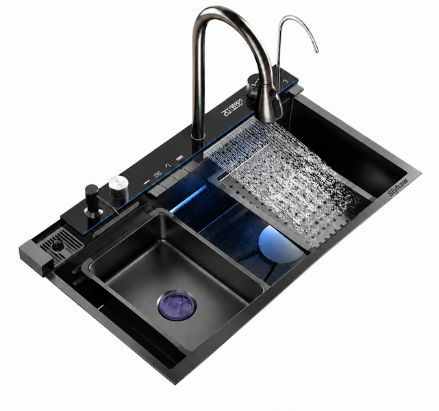 Slyhaw - Multifunctional Modern Kitchen Sink-Wash, Cut,Drain &amp;Store in Onea