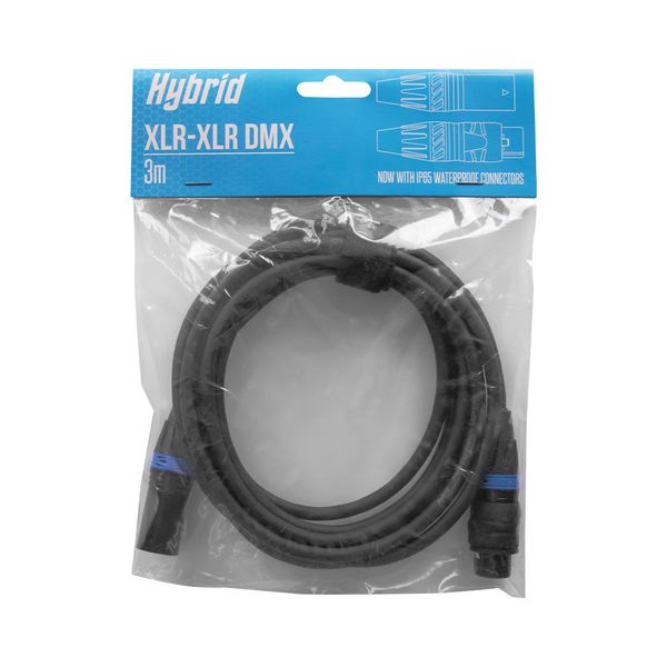 Hybrid XLR Male-Xlr Female Dmx Lighting Cables waterproof connectors 3m