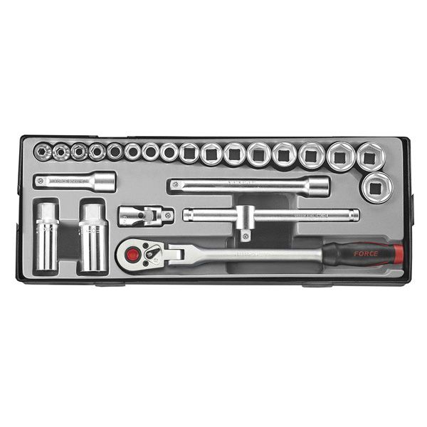 Force 24 Pce 3/8" Dr Socket Set 6-22 Mm