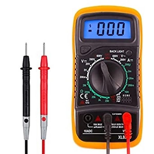 Backlit Digital Multimeter - Portable, Non-Slip Sleeve, Various Functions