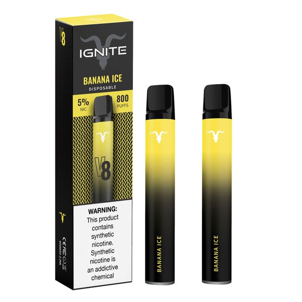 Ignite V8 Disposable Vape Pen - Banana Ice - 2.6ml - 2 Pack