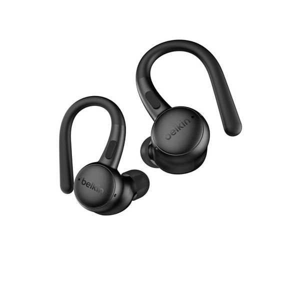 Belkin SoundForm ActiveFit Wireless Earphones with Built-in Microphone, USB-C Fast Charging, 36H Battery Life, IP54 Water Resistance - Bluetooth