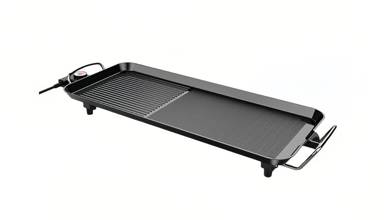1500W Indoor Electric Grill with Flat and Ribbed Plates