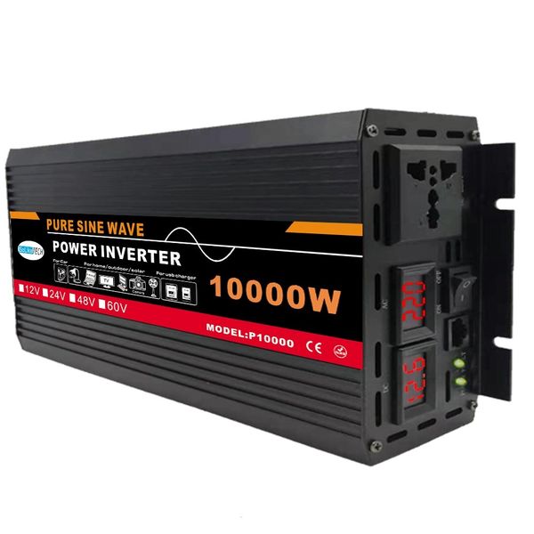SOLIKETECH 10000W Pure Sine Car Power Inverter DC 12 /24/48/ 60V to AC 220V