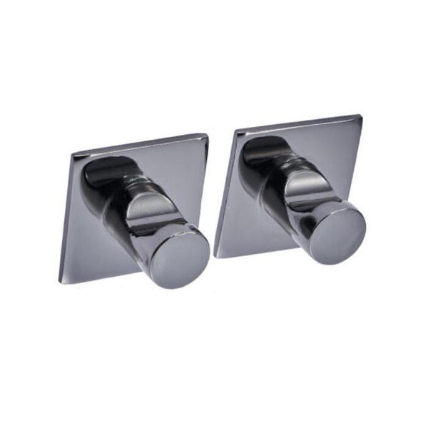Stick On Square Hooks - Gunmetal Set Of 2