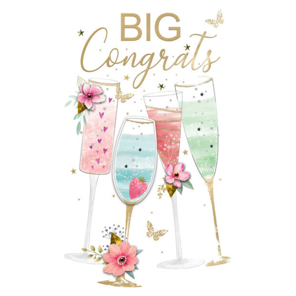 Greeting Card - Congrats - Multi Champagne Glasses