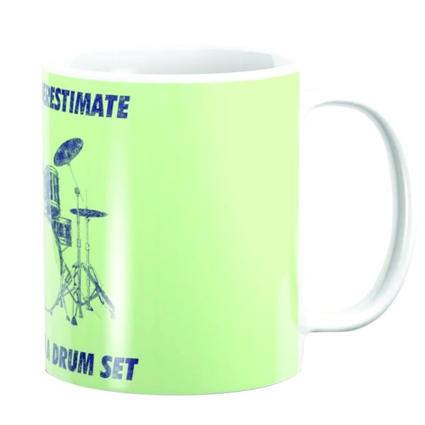 PepperSt Mug -Never Underestimate A Dad With A Drum Set Funny Drums Vintage
